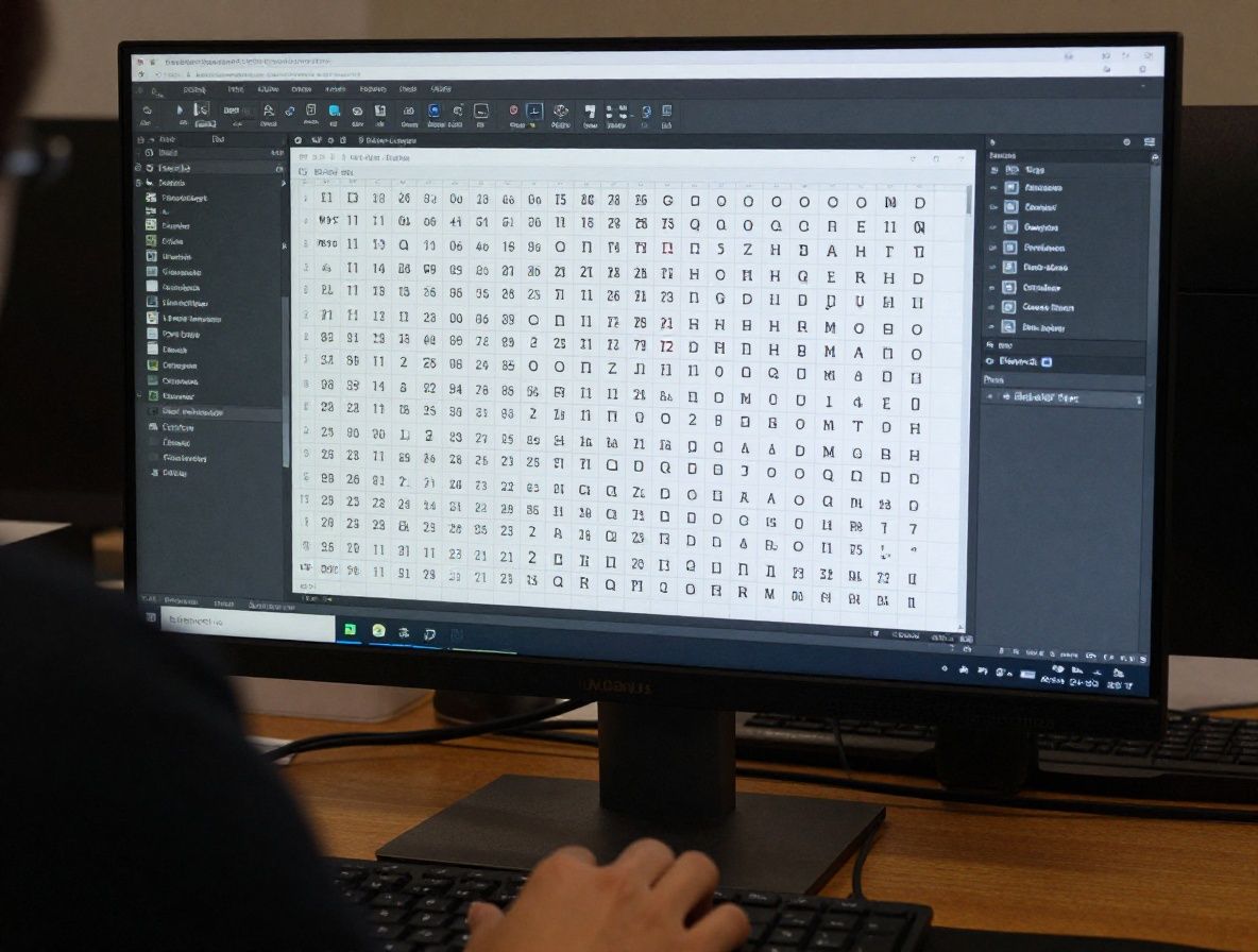 Экран компьютера с интерфейсом IBM Design Language, показывающий типографическую сетку и шрифтовые стили